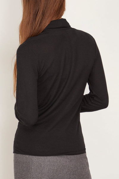 Loulou Studio Tops Gallinara Turtleneck T-Shirt in Black Gallinara Turtleneck T-Shirt in Black