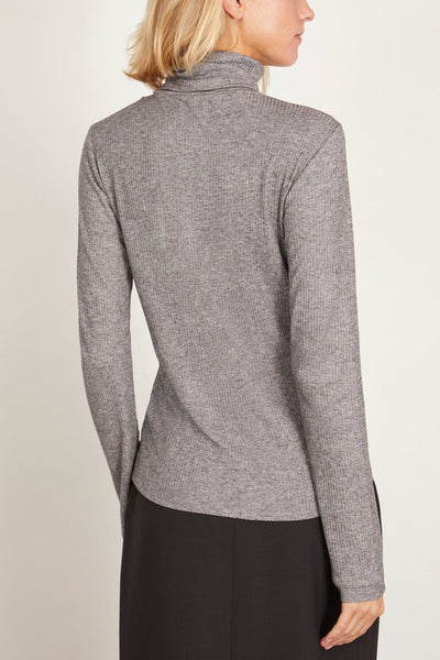 Loulou Studio Tops Gallinara Turtleneck T-Shirt in Grey Melange Gallinara Turtleneck T-Shirt in Grey Melange