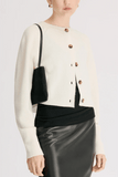 Loulou de Saison Heike Cropped Cardigan in Ivory