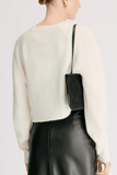 Loulou de Saison Heike Cropped Cardigan in Ivory