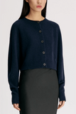 Loulou de Saison Heike Cropped Cardigan in Navy