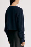 Loulou de Saison Heike Cropped Cardigan in Navy