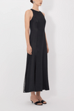 Loulou de Saison Iraka Detailed Maxi Dress in Black