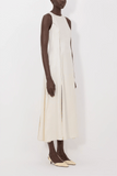 Loulou de Saison Iraka Detailed Maxi Dress in Ivory