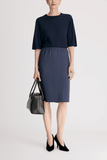Loulou de Saison Kruse Knee Length Skirt in Navy