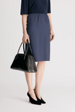 Loulou de Saison Kruse Knee Length Skirt in Navy