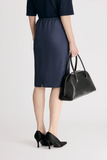 Loulou de Saison Kruse Knee Length Skirt in Navy