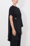 Loulou de Saison Madea Draped Asymmetric Top in Black