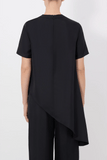 Loulou de Saison Madea Draped Asymmetric Top in Black