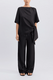 Loulou de Saison Mano Knotted Blouse in Black