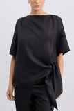 Loulou de Saison Mano Knotted Blouse in Black