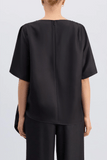 Loulou de Saison Mano Knotted Blouse in Black