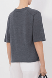 Loulou de Saison Nala Fine Short Sleeve Top in Anthracite Melange