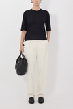 Loulou de Saison Nala Fine Short Sleeve Top in Black