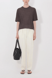 Loulou de Saison Nala Fine Short Sleeve Top in Brown Melange
