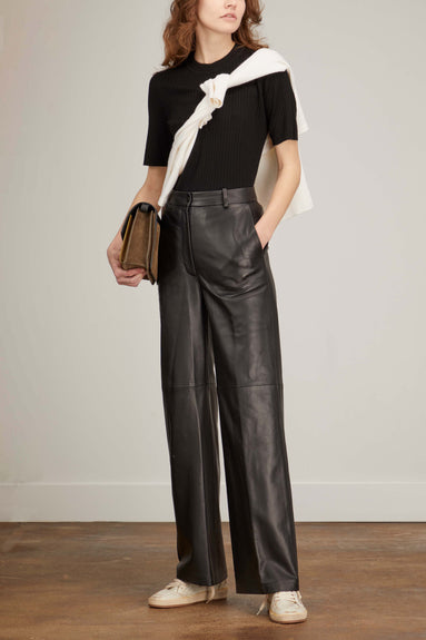 Loulou Studio Pants Noro Leather Pants in Black Loulou Studio Noro Leather Pants in Black