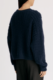 Loulou de Saison Rolf Saddle Sleeve Sweater in Navy