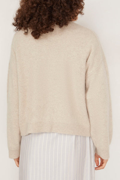 Loulou Studio Sweaters Ropo Sweater in Stone Melange Ropo Sweater in Stone Melange