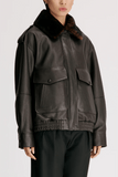 Loulou de Saison Russo Military Jacket in Coffee/Dark Brown