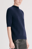 Loulou de Saison Ruth Short Sleeve Top in Navy