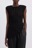 Loulou de Saison Saez Asymmetric Top in Black
