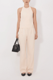 Loulou de Saison Sami Backless Halter Top in Cream Rose