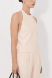Loulou de Saison Sami Backless Halter Top in Cream Rose