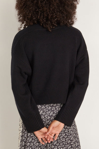 Loulou Studio Sweaters Stintino Collar Sweater in Black Stintino Collar Sweater in Black