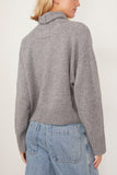 Loulou Studio Sweaters Stintino Collar Sweater in Grey Melange Stintino Collar Sweater in Grey Melange