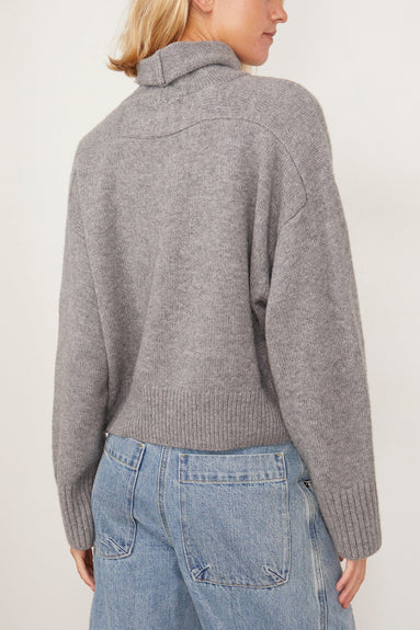 Loulou Studio Sweaters Stintino Collar Sweater in Grey Melange Stintino Collar Sweater in Grey Melange