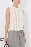 Loulou de Saison Vittoria Tank Top in Ivory