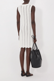 Loulou de Saison Yoko Crochet Dress in Ivory