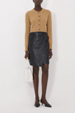 Loulou de Saison Zephir Cropped Cardigan in Camel
