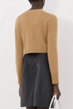 Loulou de Saison Zephir Cropped Cardigan in Camel