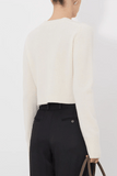 Loulou de Saison Zephir Cropped Cardigan in Ivory
