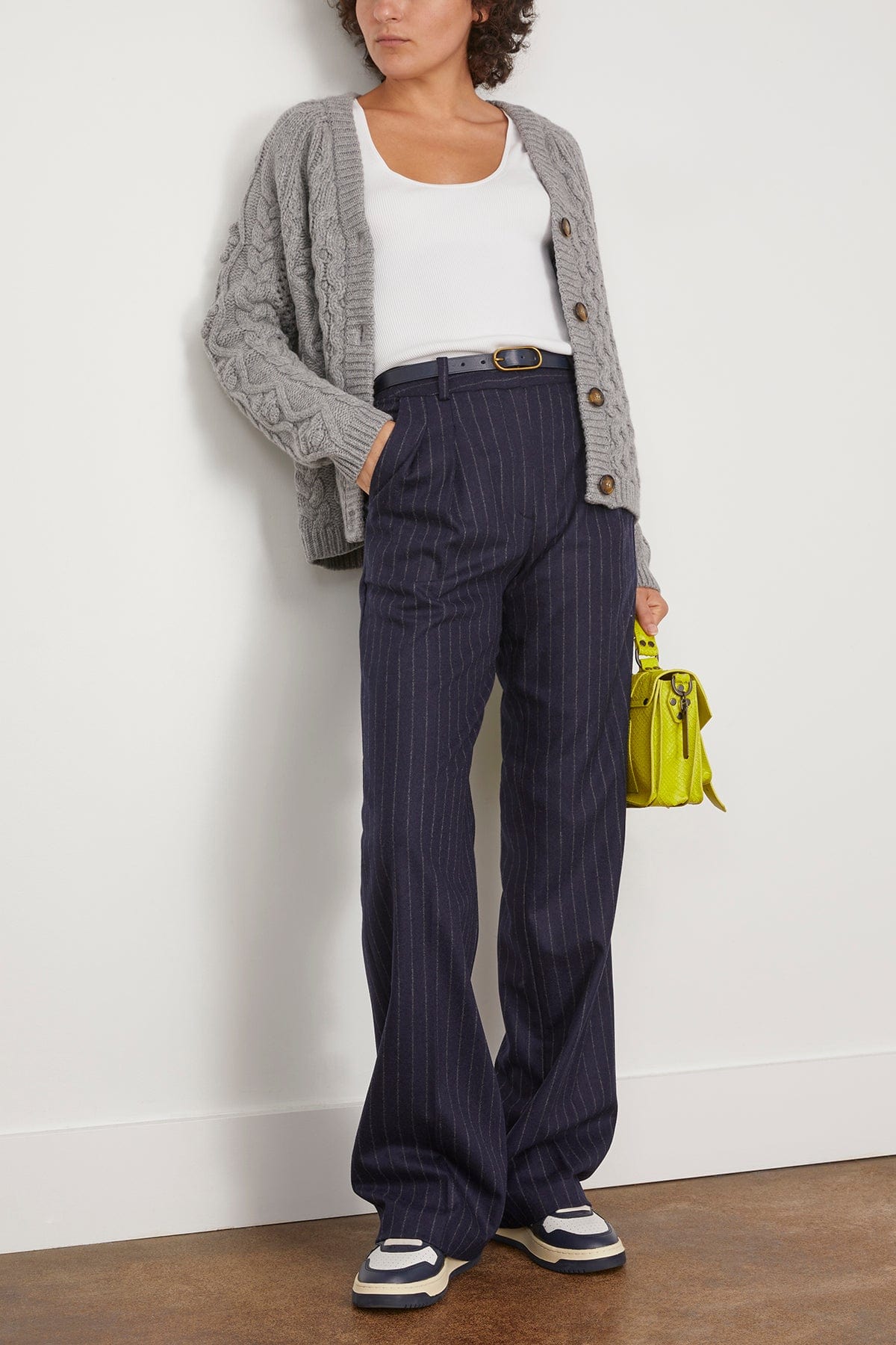 Loulou Studio Pants Amoya Wide Leg Pant in Navy Stripes Loulou Studio Amoya Wide Leg Pant in Navy Stripes