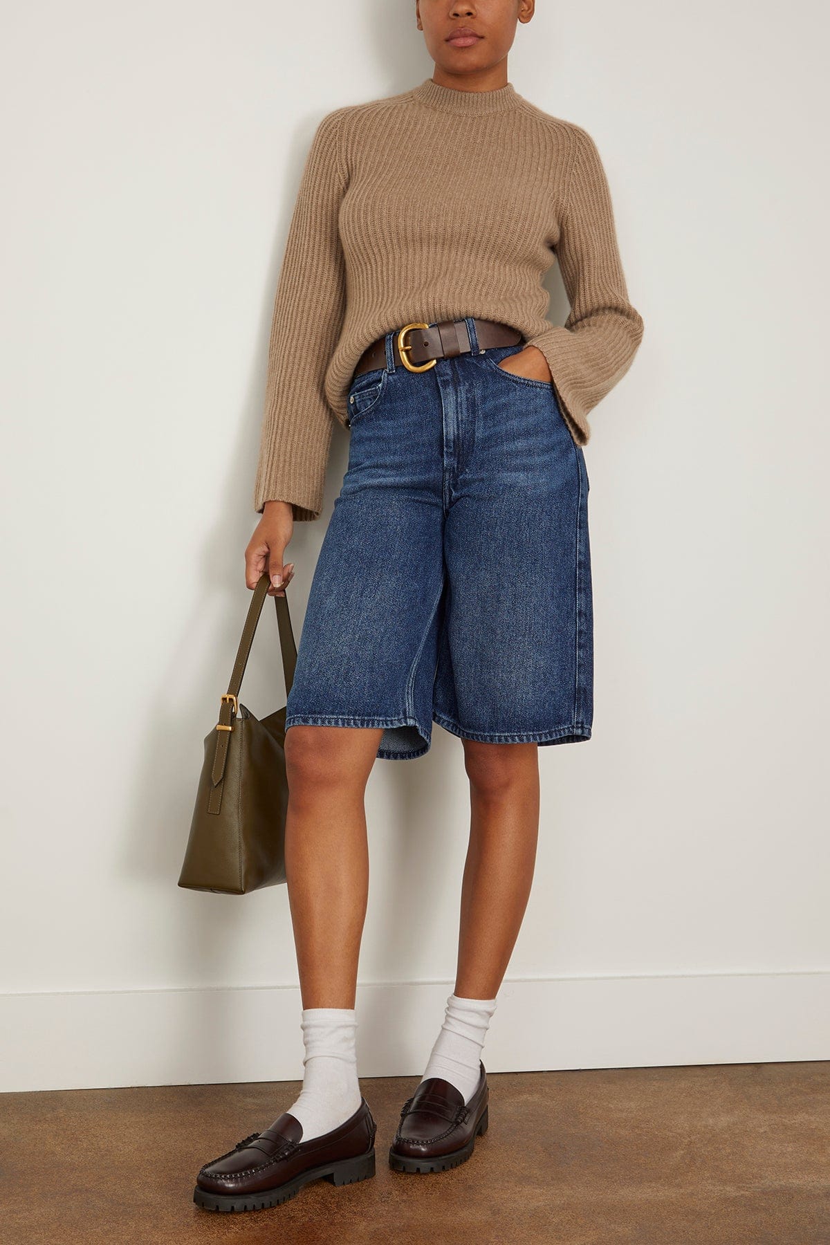 Loulou Studio Sweaters Kota Sweater in Beige Melange Loulou Studio Kota Sweater in Beige Melange