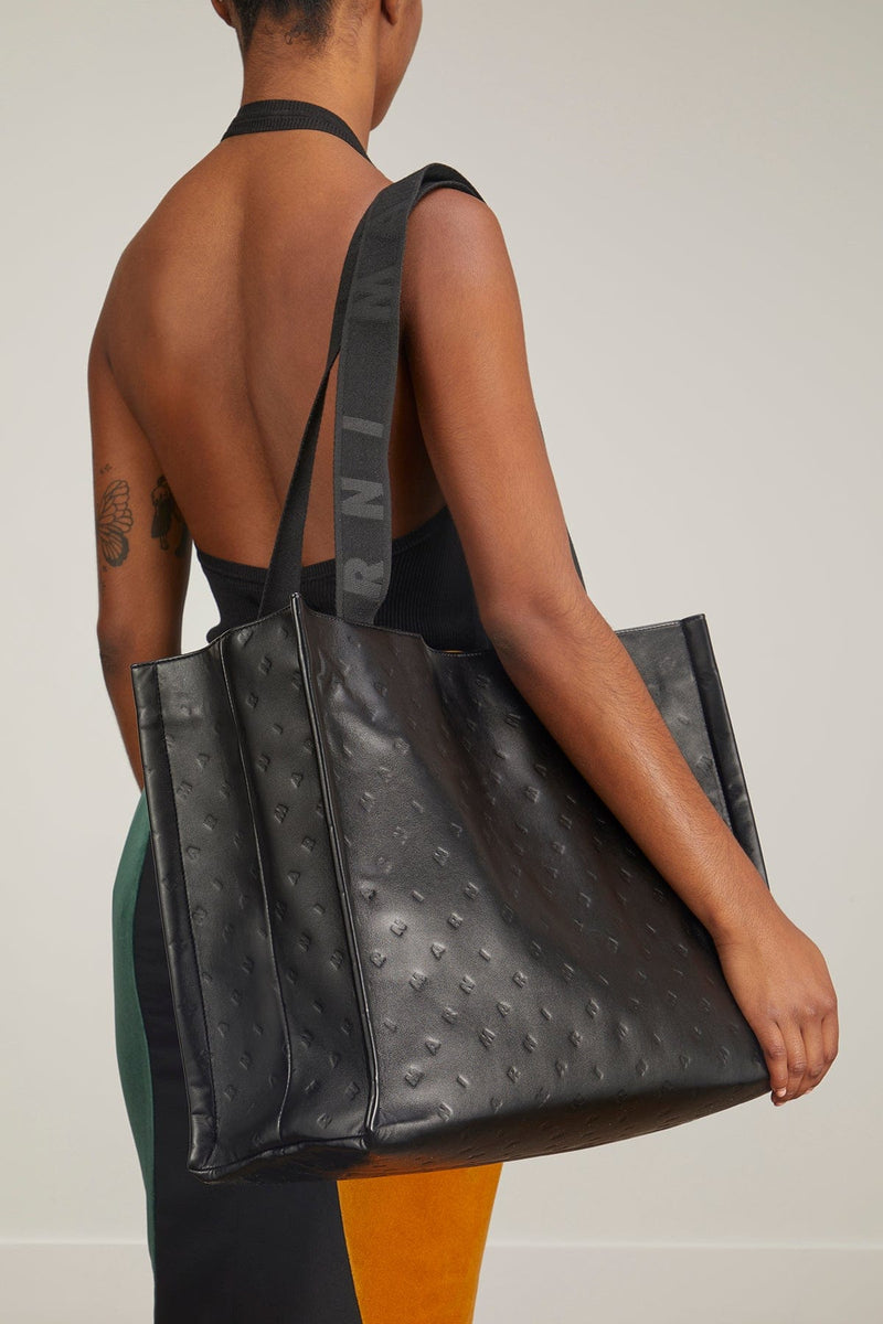 Nappa leather tote bag with multi-way strap