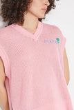 Marni Sweaters Sleeveless V-Neck Sweater in Pink Gummy