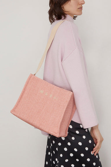 Marni Top Handle Bags Small Tote Bag in Pink Raffia Marni Small Tote Bag in Pink Raffia