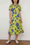 Marni Dresses Taffeta Midi Dress with Idyll Print in Lemonade