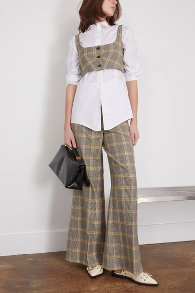Marni Pants Technical Check Wool Trouser in Lemmon Marni Technical Check Wool Trouser in Lemmon