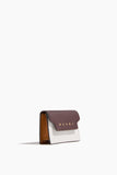 Marni Card Case in Chocolate/Lily White/Dijon