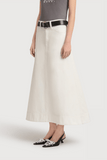 Marni Denim Midi Skirt in Stone White