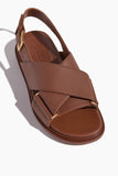 Marni Strappy Flat Sandals Fussbett Criss Cross Sandal in Gold/Brown Marni Fussbett Criss Cross Sandal in Gold/Brown