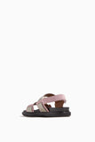 Marni Fussbett Double Strap Sandal in Chalk/Pink