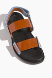 Marni Fussbett Double Strap Sandal in Honey/Light Blue