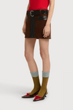 Marni Mini Leather Skirt in Sudan
