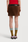 Marni Mini Leather Skirt in Sudan