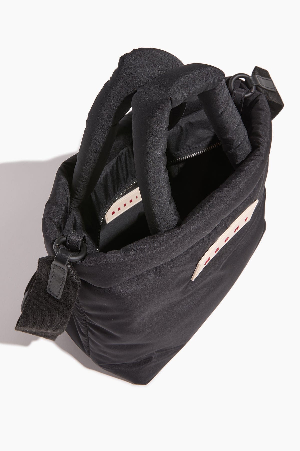 Marni Nylon Puff Small Tote Bag in Black